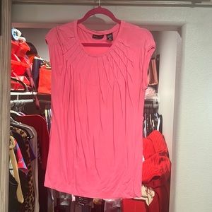 Salmon and short sleeve blouse